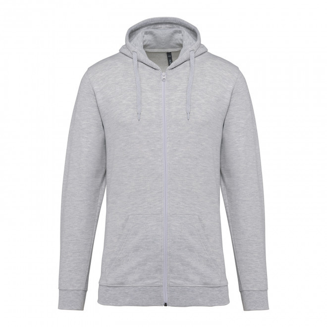 SWEAT-SHIRTPERSONNALISABLE ZIPPE MIXTE 'KARIHOOD ZIPPE' - gris clair