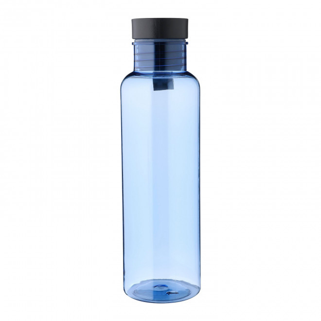 BOUTEILLE PERSONNALISABLE 750 ML EN RPET ET BAMBOU 'POWI' - bleu cobalt