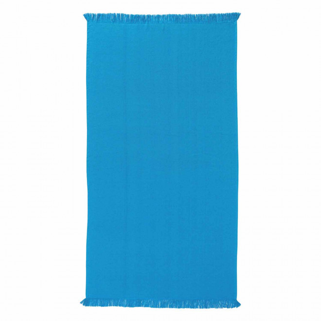 SERVIETTE PLAGE 90x170 PERSONNALISABLE 'HORTENSE 360 UNI' - bleu ciel