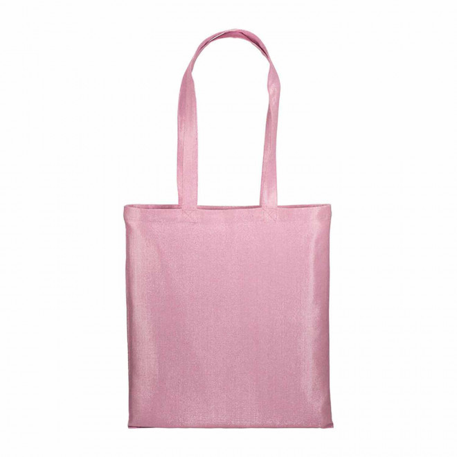 SAC SHOPPING BRILLANT PERSONNALISABLE 'SHINITA COULEUR' - rose
