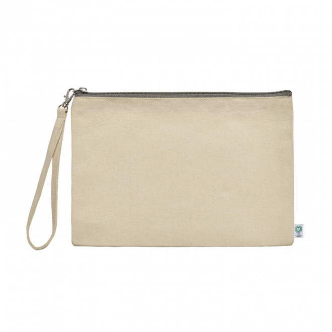 POCHETTE PUBLICITAIRE COTON RECYCLE 'BAMBUIA' - naturel/gris