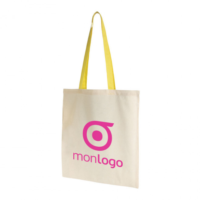 EXPRESS 72H - SAC SHOPPING COTON ANSES LONGUES 130 GR/M²  'AURIANA' - jaune