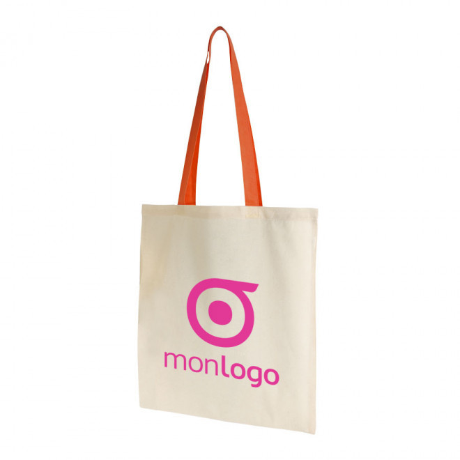 EXPRESS 72H - SAC SHOPPING COTON ANSES LONGUES 130 GR/M²  'AURIANA' - orange