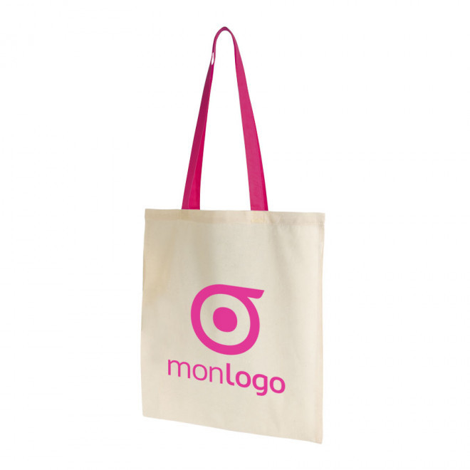 EXPRESS 72H - SAC SHOPPING COTON ANSES LONGUES 130 GR/M²  'AURIANA' - rose