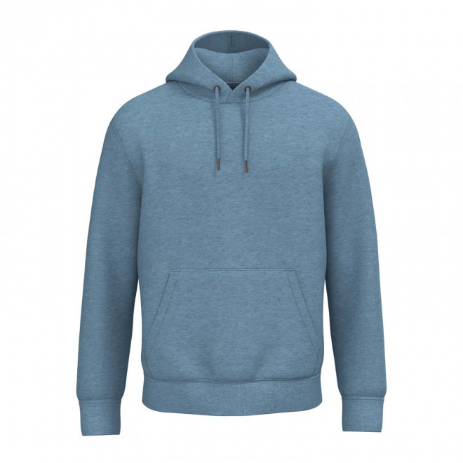 SWEAT-SHIRT MIXTE CAPUCHE PERSONNALISABLE 'NATIF' - bleu chiné