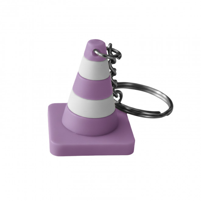 PORTE CLES PVC 3D CONE CHANTIER PERSONNALISABLE 'CONY' - lavande