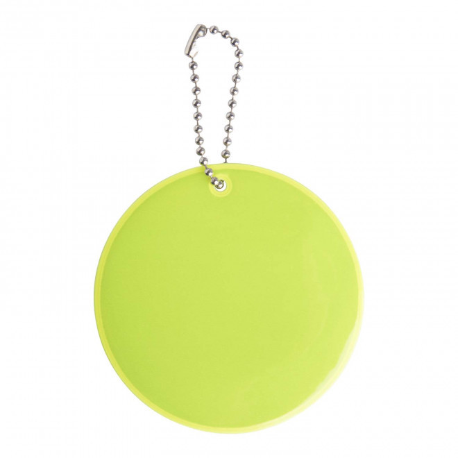 PORTE CLE REFLECHISSANT PERSONNALISABLE 'OVIO ROND' - jaune fluo