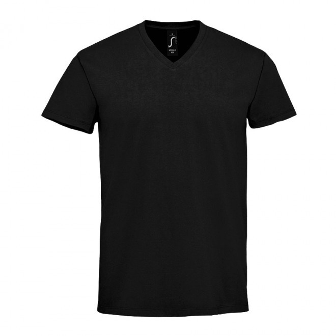 TEE-SHIRT HOMME PUBLICITAIRE COL V 'IMPERIAL V' - noir