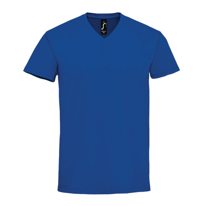 TEE-SHIRT HOMME PUBLICITAIRE COL V 'IMPERIAL V' - bleu royal