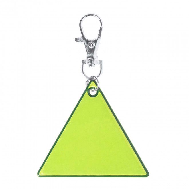PORTE CLE REFLECHISSANT PERSONNALISABLE 'OVIO TRIANGLE' - jaune