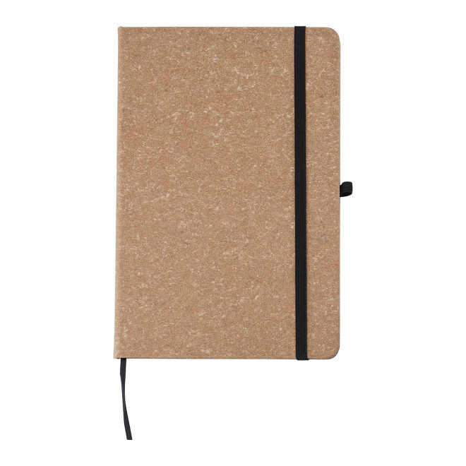 CARNET A5 EN CUIR RECYCLE PERSONNALISABLE 'MORALO' - brun