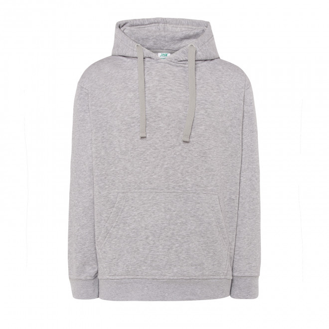SWEAT-SHIRT MIXTE CAPUCHE JHK PERSONNALISABLE 'CORE 290' - gris clair chiné