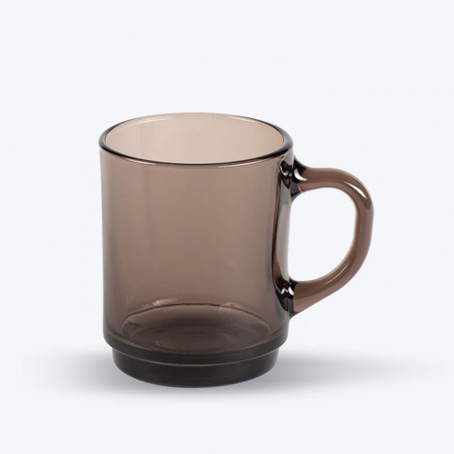 MUG PUBLICITAIRE EN VERRE DURALEX 26CL 'VERSAILLES' - marron