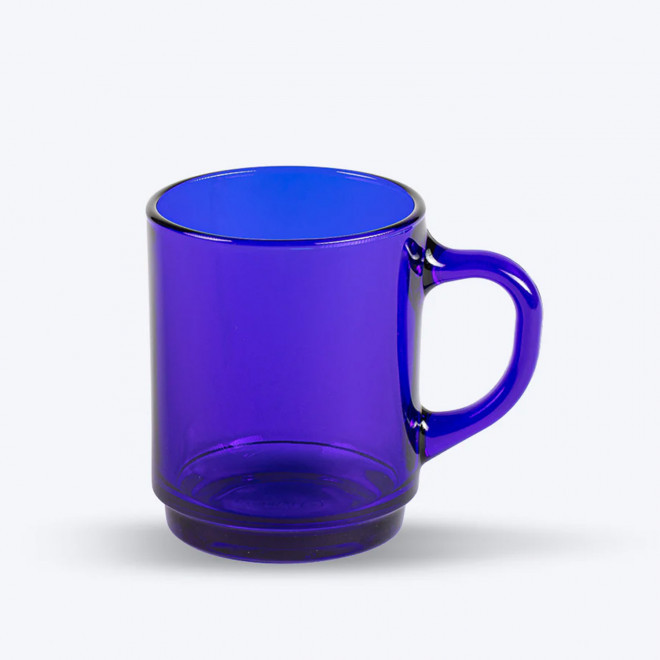 MUG PUBLICITAIRE EN VERRE DURALEX 26CL 'VERSAILLES' - bleu foncé