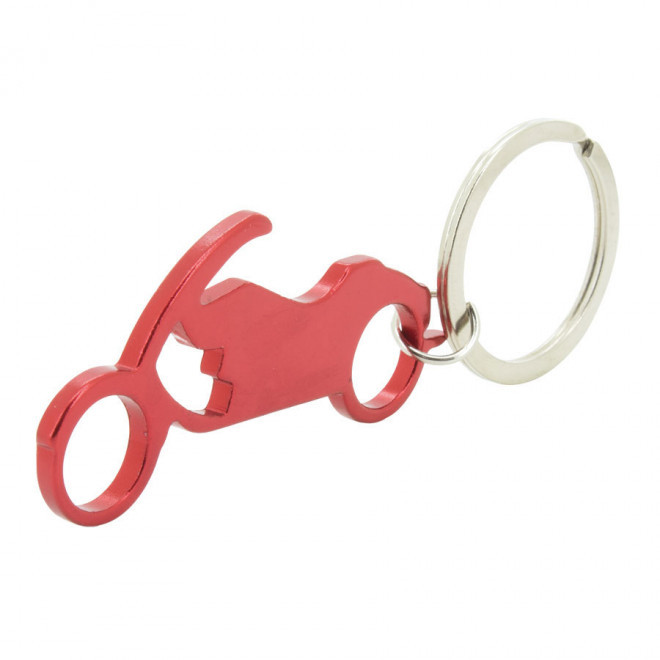 PORTE-CLÉS DÉCAPSULEUR PROMOTIONNEL  'MOTO' - rouge