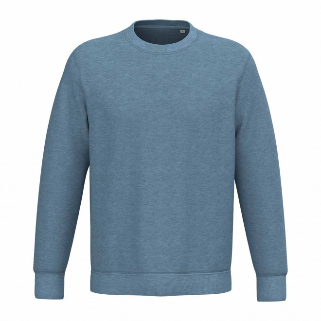 SWEAT-SHIRT MIXTE PERSONNALISABLE COL ROND 'NATIF' - bleu chiné