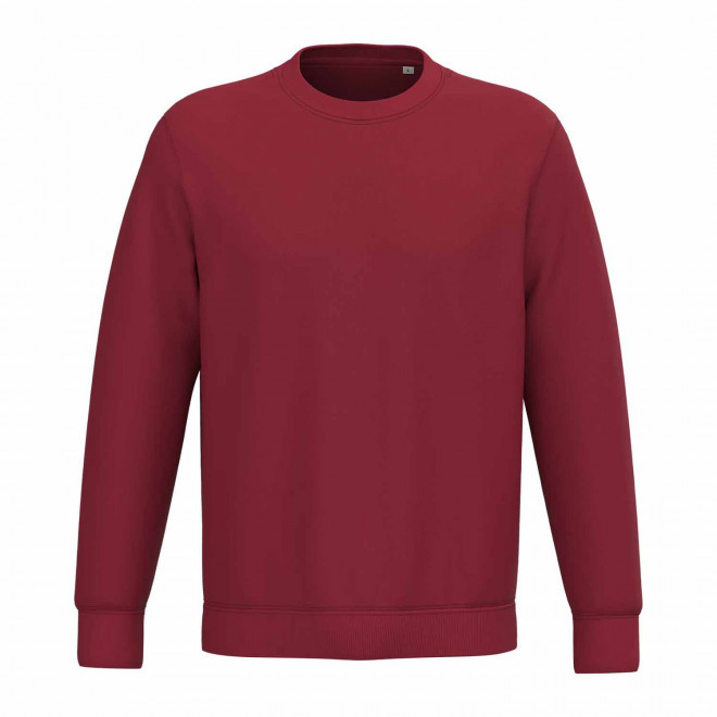 SWEAT-SHIRT MIXTE PERSONNALISABLE COL ROND 'NATIF' - rouge rubis