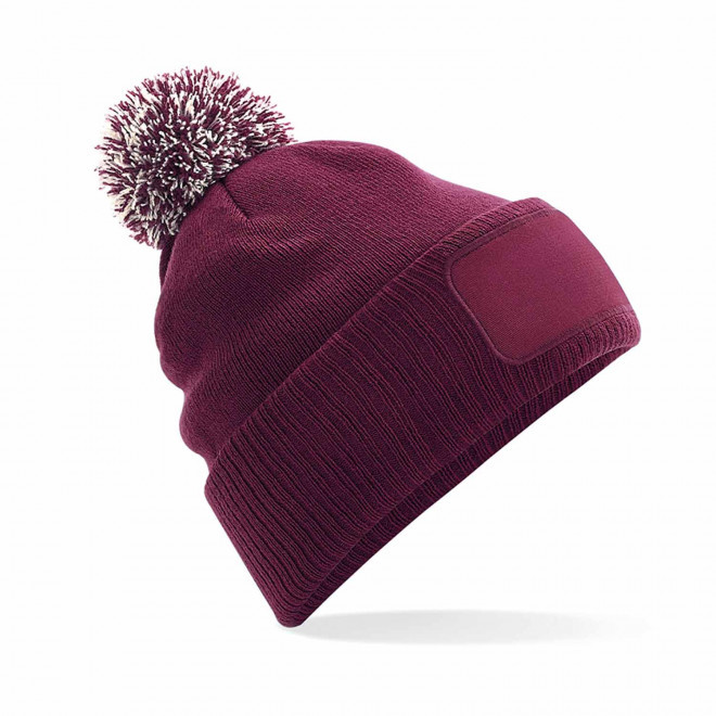 BONNET AVEC REVERS PERSONNALISABLE 'SNOBI PATCH RECTANGLE' - bordeaux