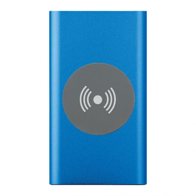BATTERIE EXTERNE PUBLICITAIRE ET CHARGEUR A INDUCTION 'LERGEN' - bleu royal