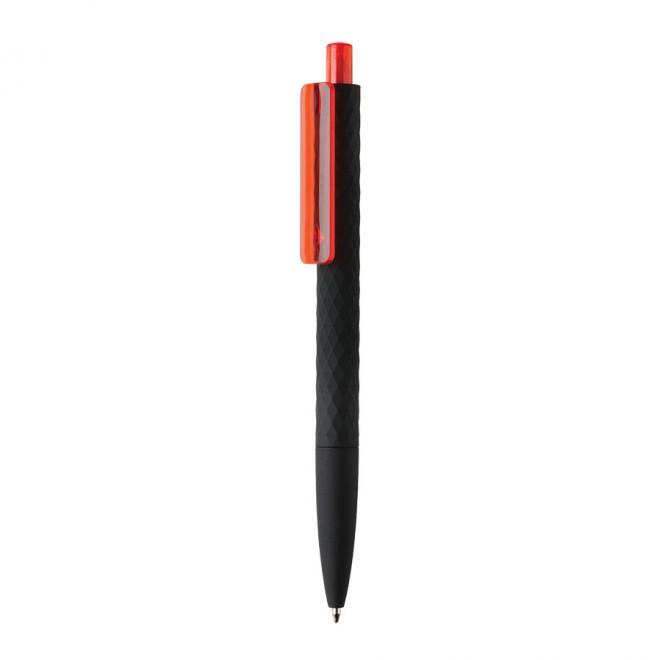 STYLO SOFT TOUCH PERSONNALISÉ 'RIYA BLACK' - rouge