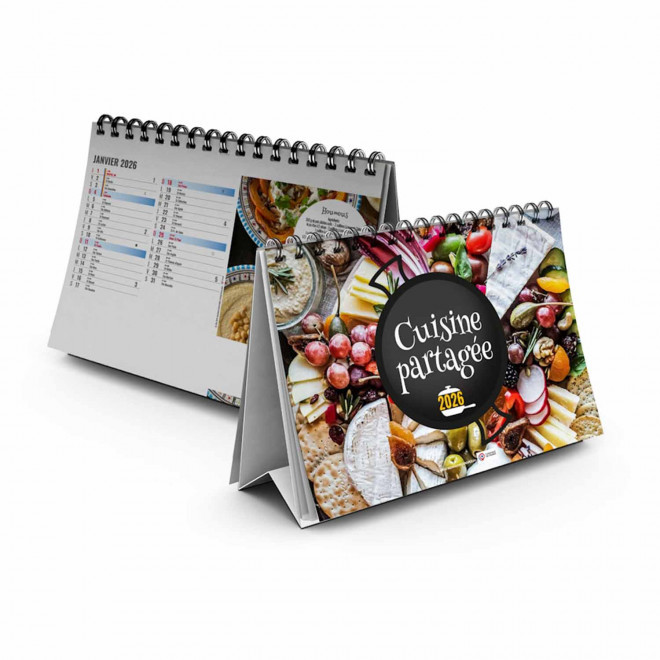 CALENDRIER CHEVALET 13 FEUILLETS PERSONNALISABLE 'ASHA' - cuisine partagée