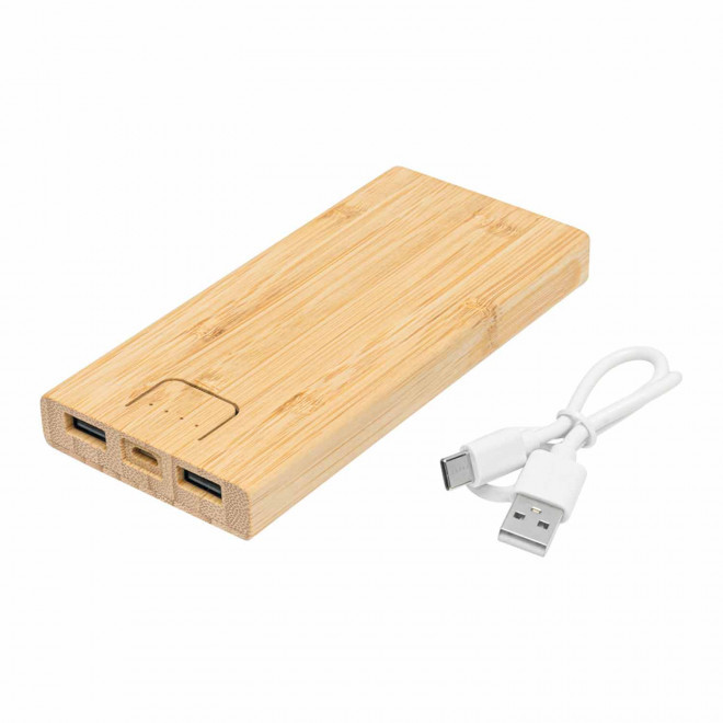 POWERBANK BAMBOU 10000 MAH PERSONNALISABLE 'POWERGREEN'  - bois