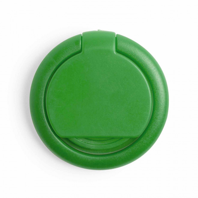 SUPPORT TELEPHONE 2 EN 1 JETON PERSONNALISABLE 'DITEL' - vert