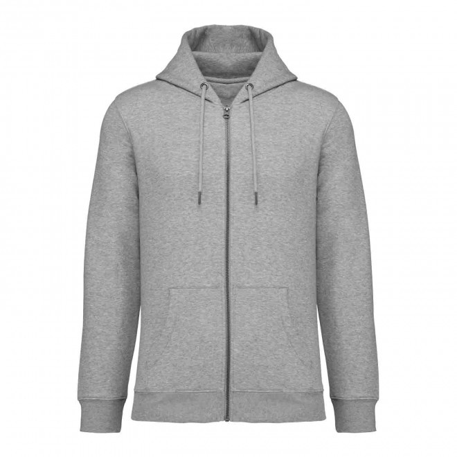 SWEAT-SHIRT MIXTE ZIPPE PERSONNALISABLE 'NATIF' - gris chiné