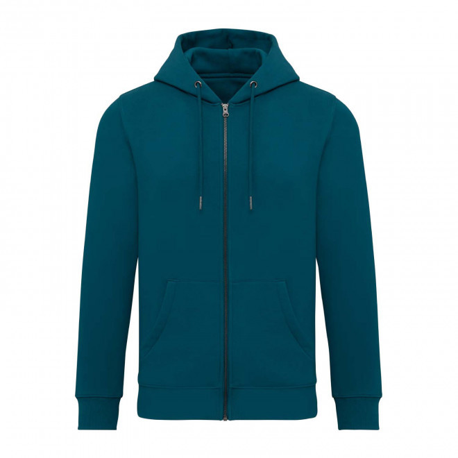 SWEAT-SHIRT MIXTE ZIPPE PERSONNALISABLE 'NATIF' - bleu canard