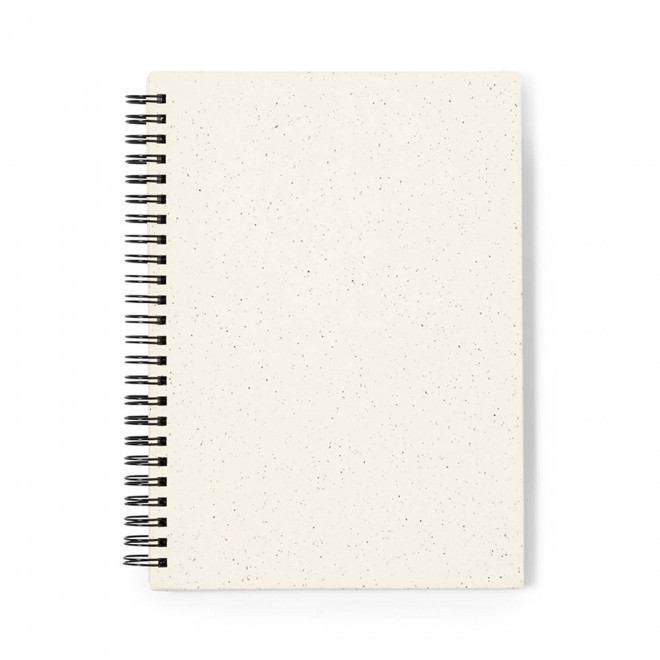 CARNET A5 CARTON RECYCLE SPIRALE PERSONNALISABLE 'LAURENT' - blanc cassé