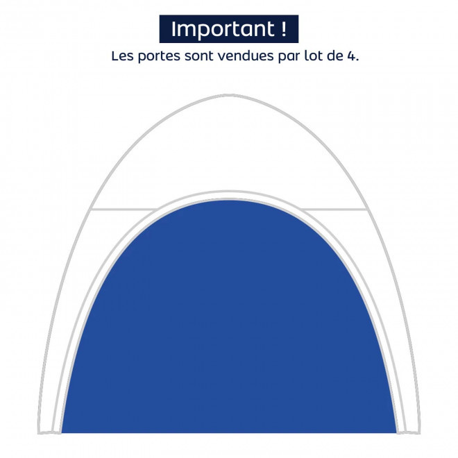 KIT 4 PORTES NEUTRES POURE TENTE PERSONNALISABLE 'INUITE' - bleu