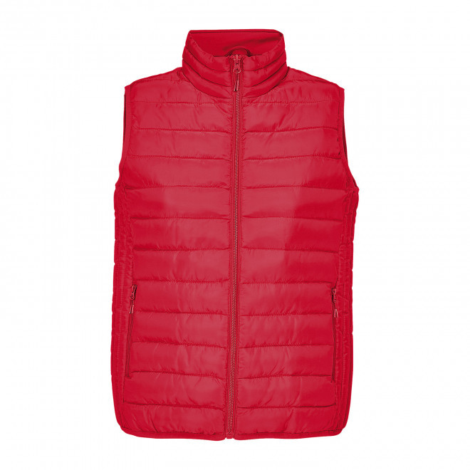 DOUDOUNE SANS MANCHES PERSONNALISABLE FEMME 'STREAM BW' - rouge