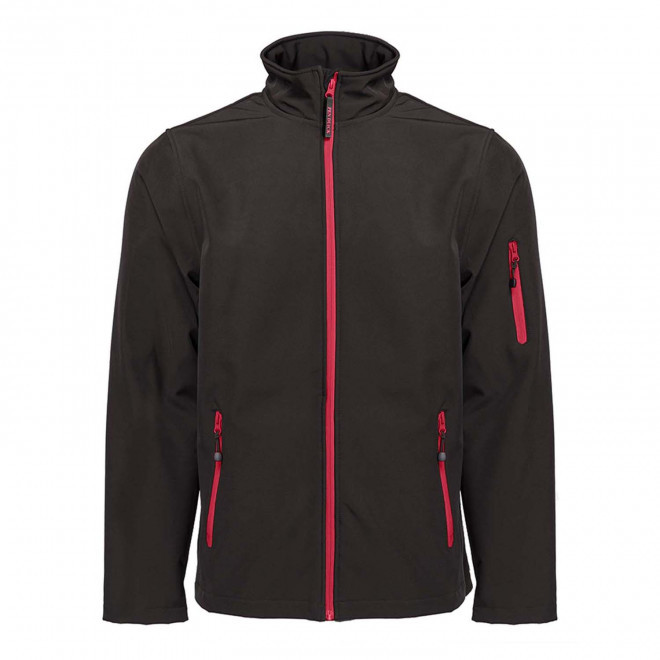 SOFTSHELL HOMME PERSONNALISABLE PEN DUICK 'ATLANTIC' - noir/rouge