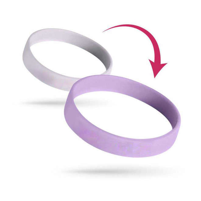 BRACELET SILICONE REACTIF UV PERSONNALISABLE 'FESTI SUN' - violet clair