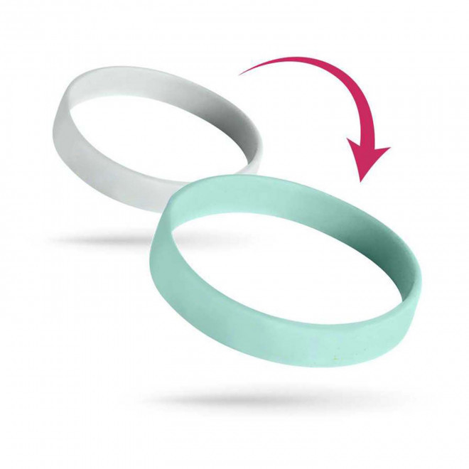 BRACELET SILICONE REACTIF UV PERSONNALISABLE 'FESTI SUN' - bleu ciel