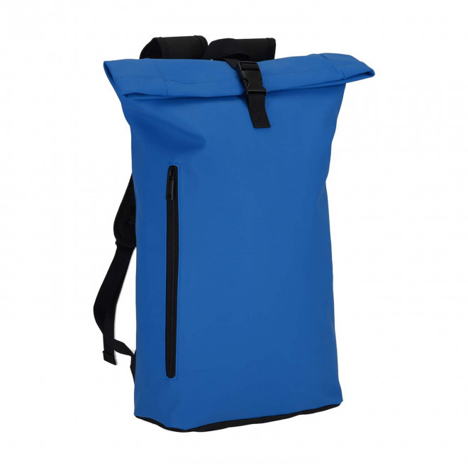 SAC A DOS IMPERMEABLE PERSONNALISABLE EN PU RECYCLE 'OLEX' - bleu