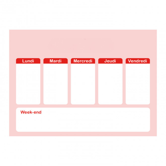 PLANNING AIMANTE PUBLICITAIRE 'CHECK' - rouge - 30x21cm