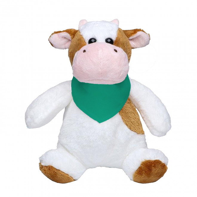 PELUCHE VACHE PERSONNALISABLE 'AMEUHLY BANDANA '  - vert