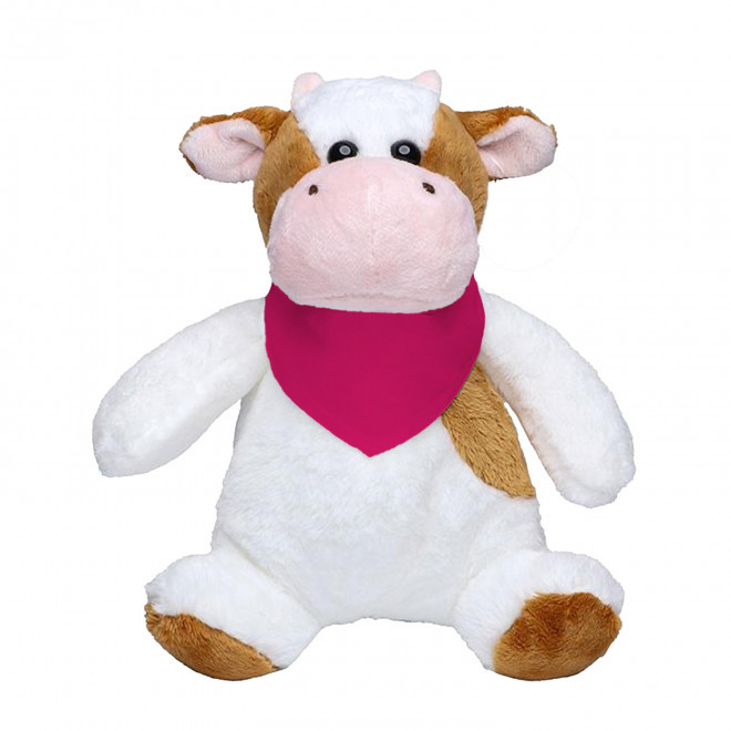 PELUCHE VACHE PERSONNALISABLE 'AMEUHLY BANDANA '  - rose