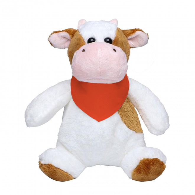 PELUCHE VACHE PERSONNALISABLE 'AMEUHLY BANDANA '  - orange