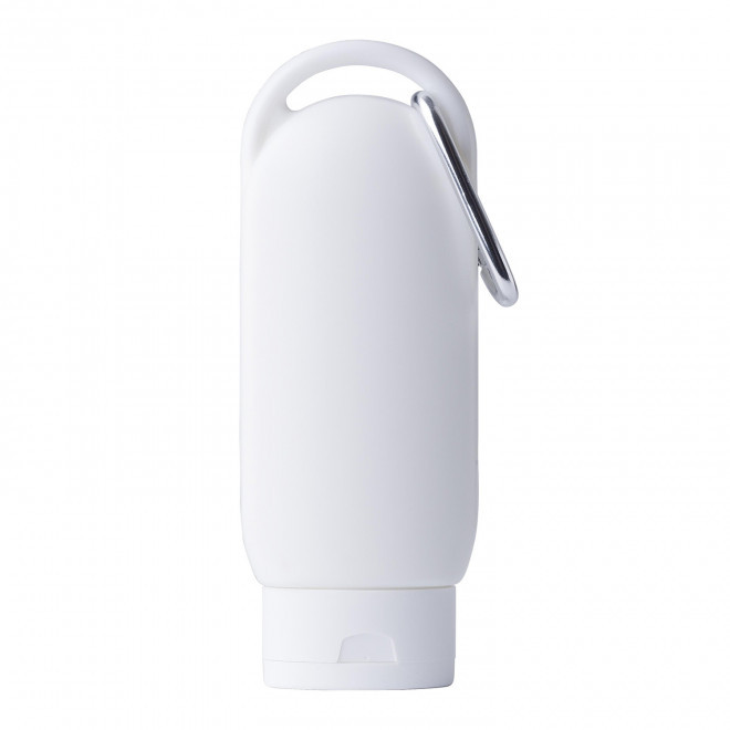 CREME SOLAIRE PERSONNALISABLE EN TUBE MOUSQUETON SFP30 60ML 'FIXSUN' - blanc