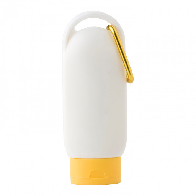 CREME SOLAIRE PERSONNALISABLE EN TUBE MOUSQUETON SFP30 60ML 'FIXSUN' - jaune