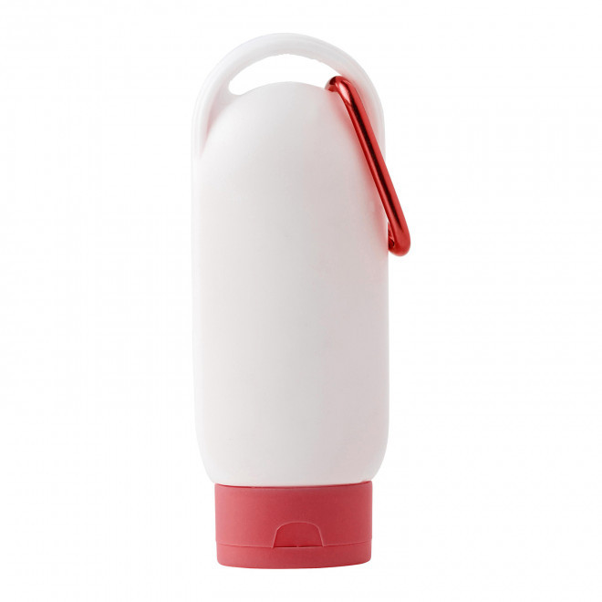 CREME SOLAIRE PERSONNALISABLE EN TUBE MOUSQUETON SFP30 60ML 'FIXSUN' - rouge