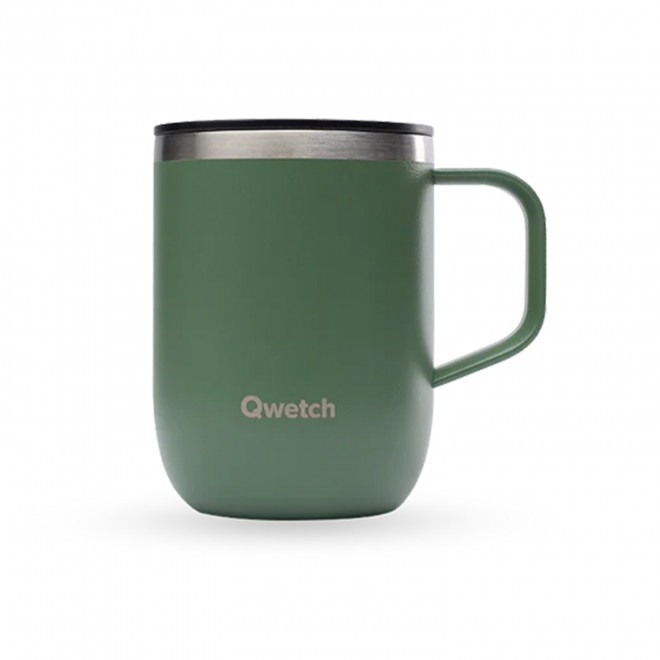 MUG ISOTHERME 350ML QWETCH® PERSONNALISABLE 'TISANIERE MINI' - kaki