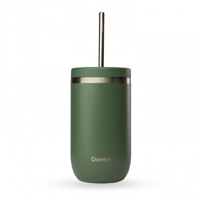 MUG ISOTHERME 470ML QWETCH® PERSONNALISE 'COLD CUP' - kaki