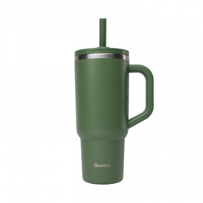 MUG ISOTHERME ETANCHE QWETCH® PERSONNALISE 'TRAVEL CUP' - kaki