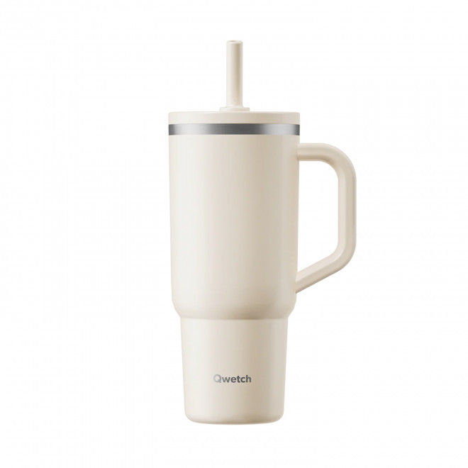 MUG ISOTHERME ETANCHE QWETCH® PERSONNALISE 'TRAVEL CUP' - sable