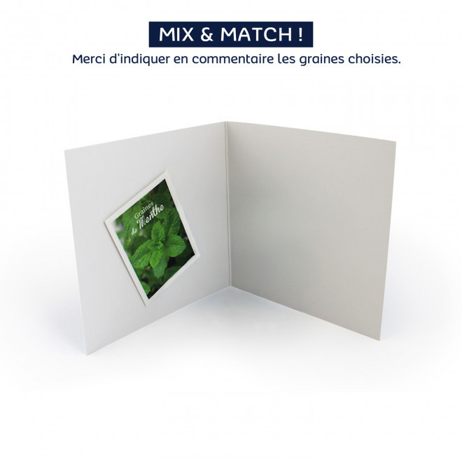 CARTE 2 VOLETS AVEC GRAINES PERSONNALISABLE 'POUVOI' - carte seule