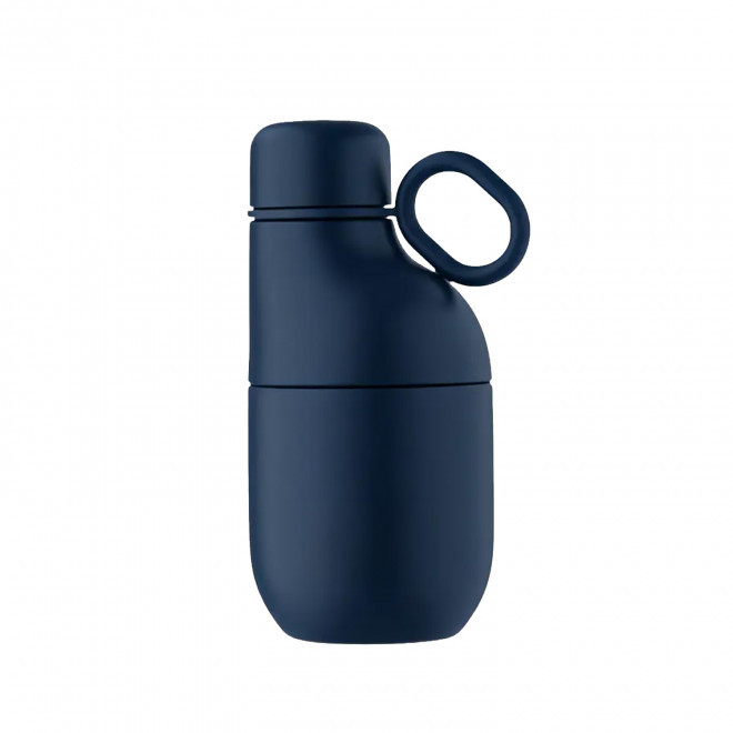 GOURDE ET MUG ISOTHERME 2 EN 1 330ML PERSONNALISABLE 'TIHOU' - bleu marine