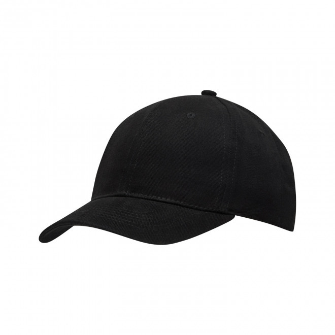 CASQUETTE PUBLICITAIRE 6 PANS COTON 'COTARE' - noir